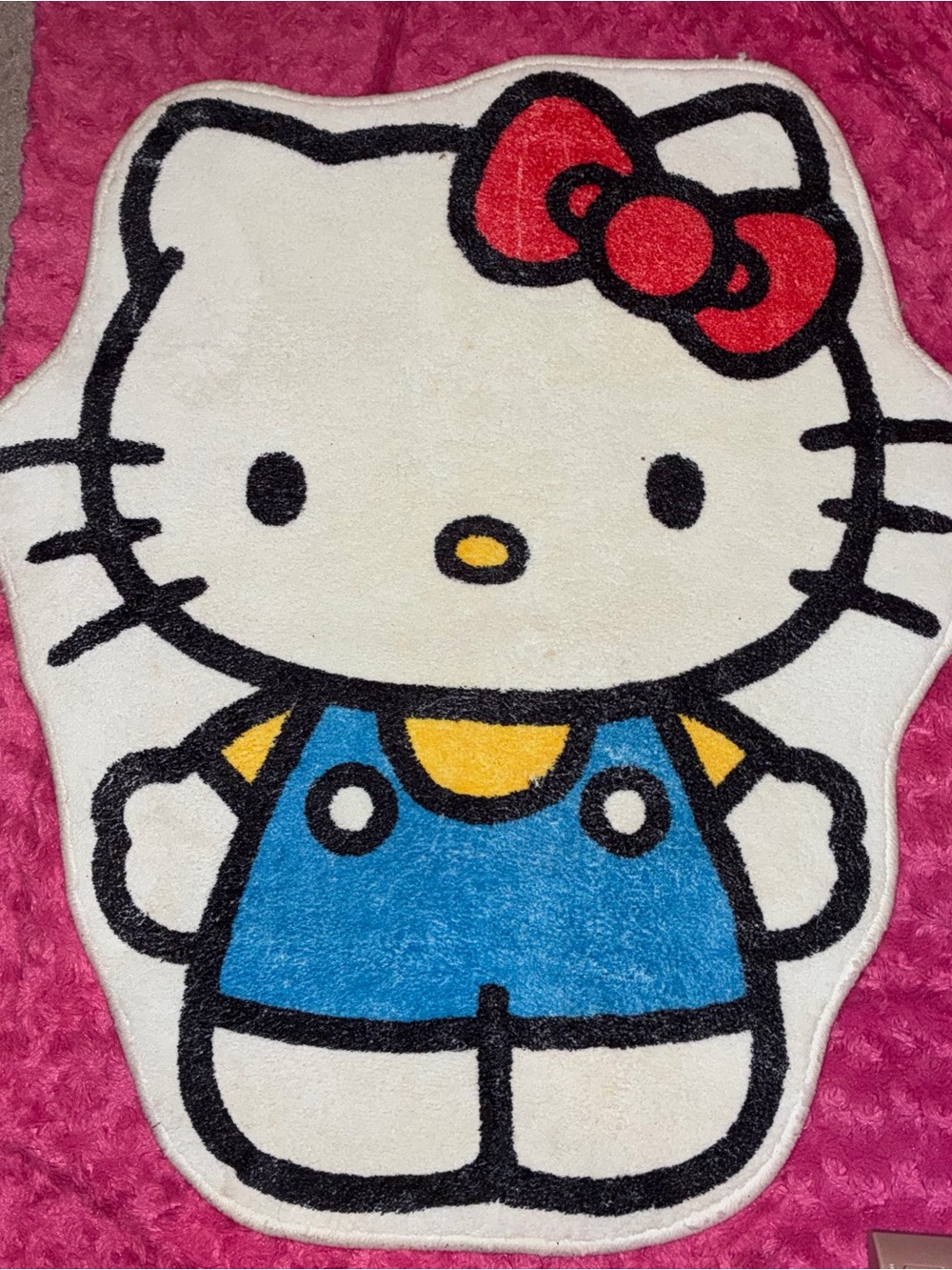 Hello Kitty Plush Character Mat in White, Red, Blue and Yellow